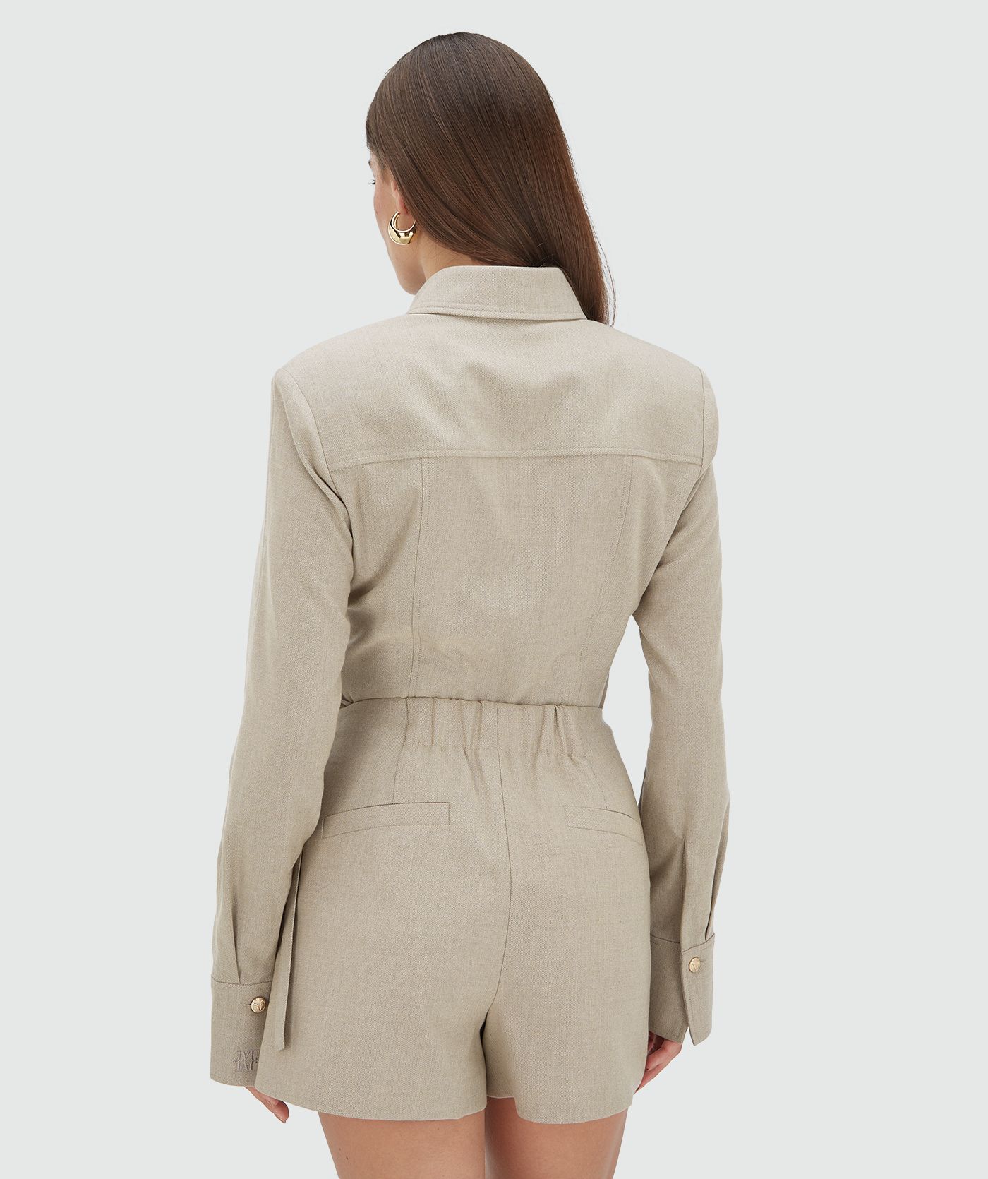 Ava fitted blouse | warm grey