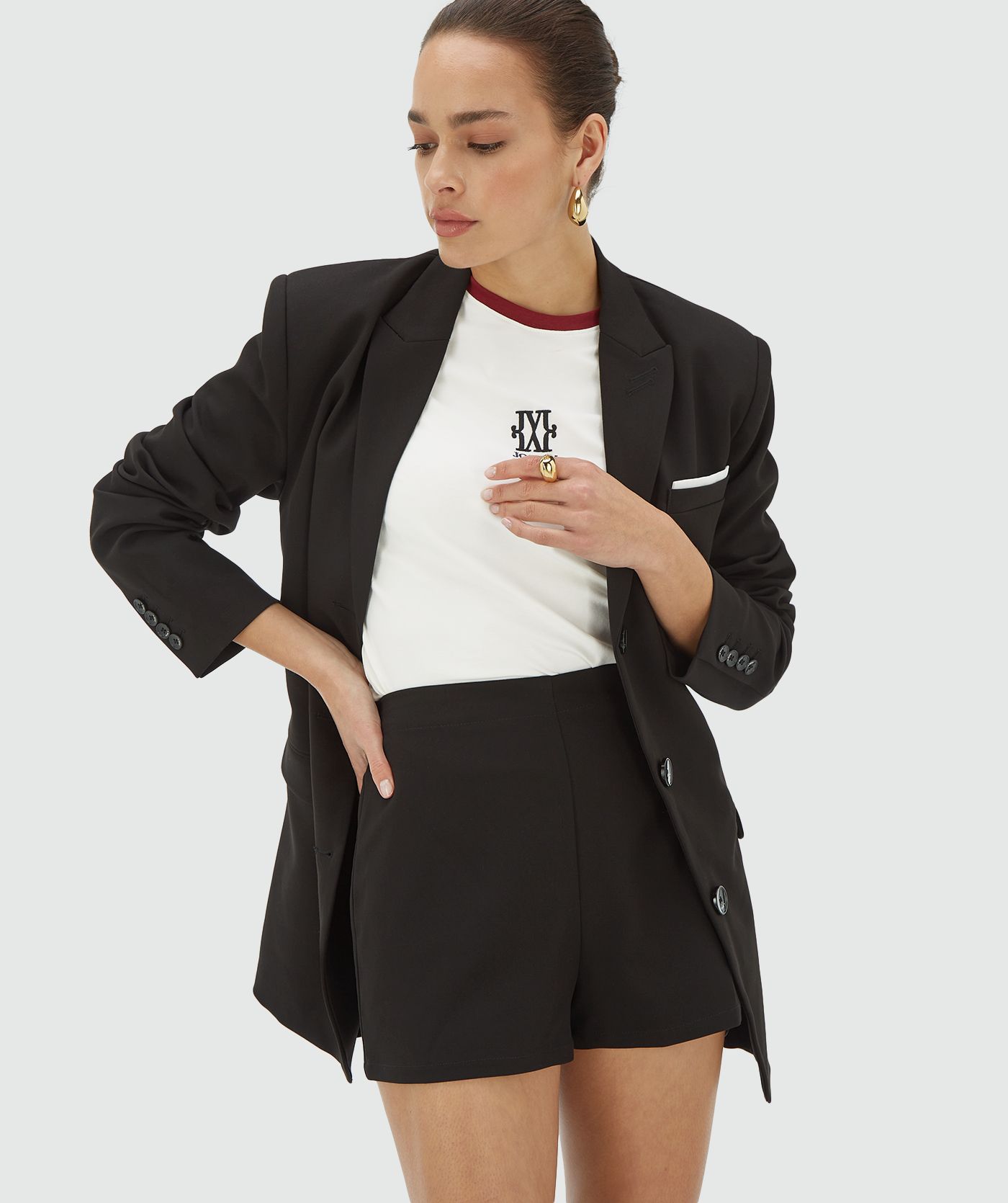 Estrella oversized blazer dress with shorts