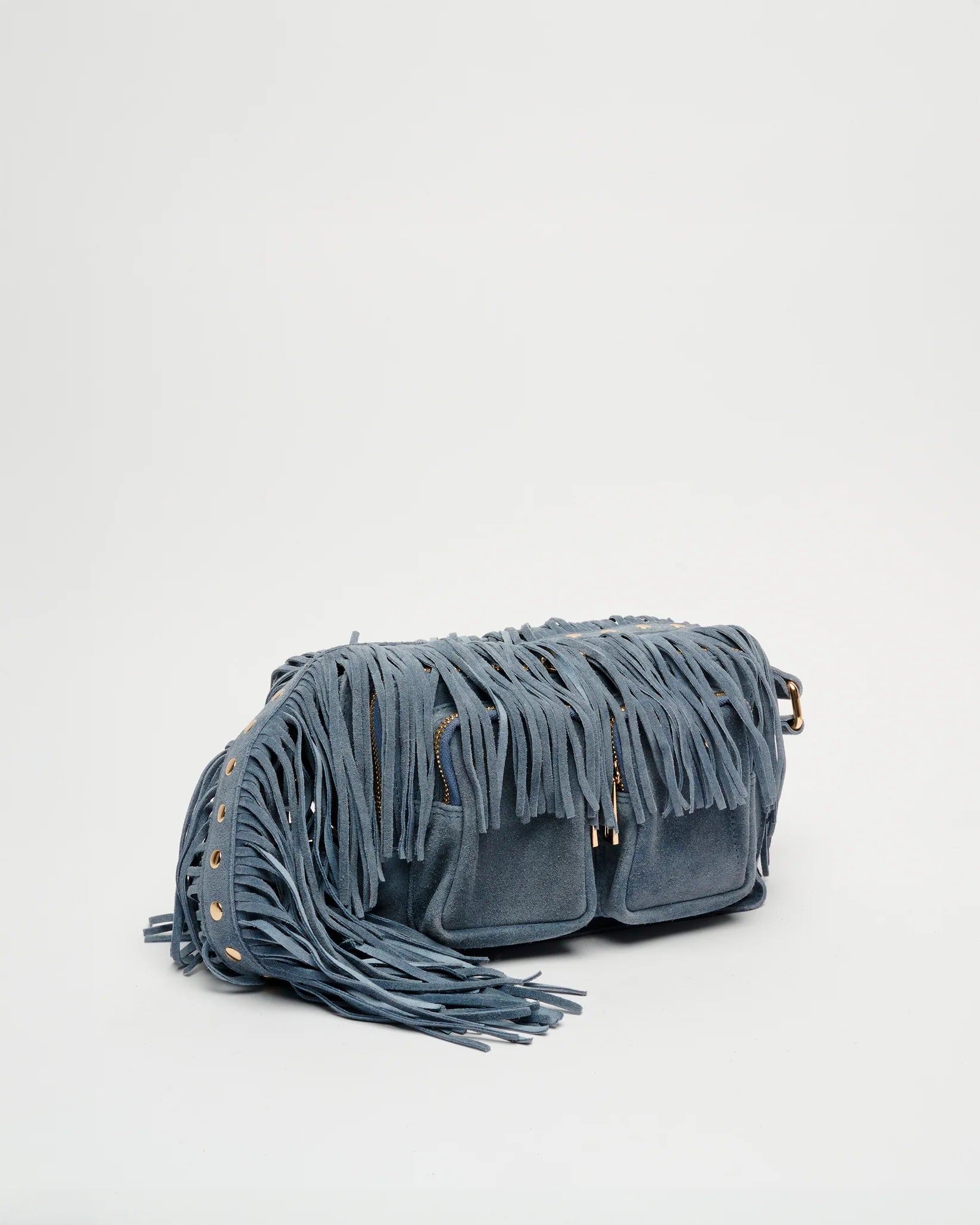 Ellie Fringe Suede | jeans w. gold
