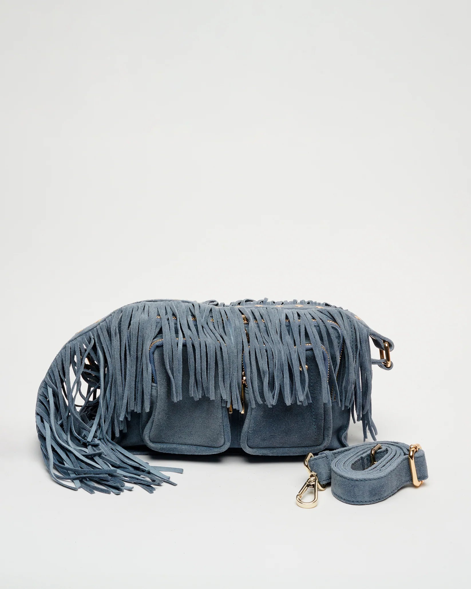 Ellie Fringe Suede | jeans w. gold