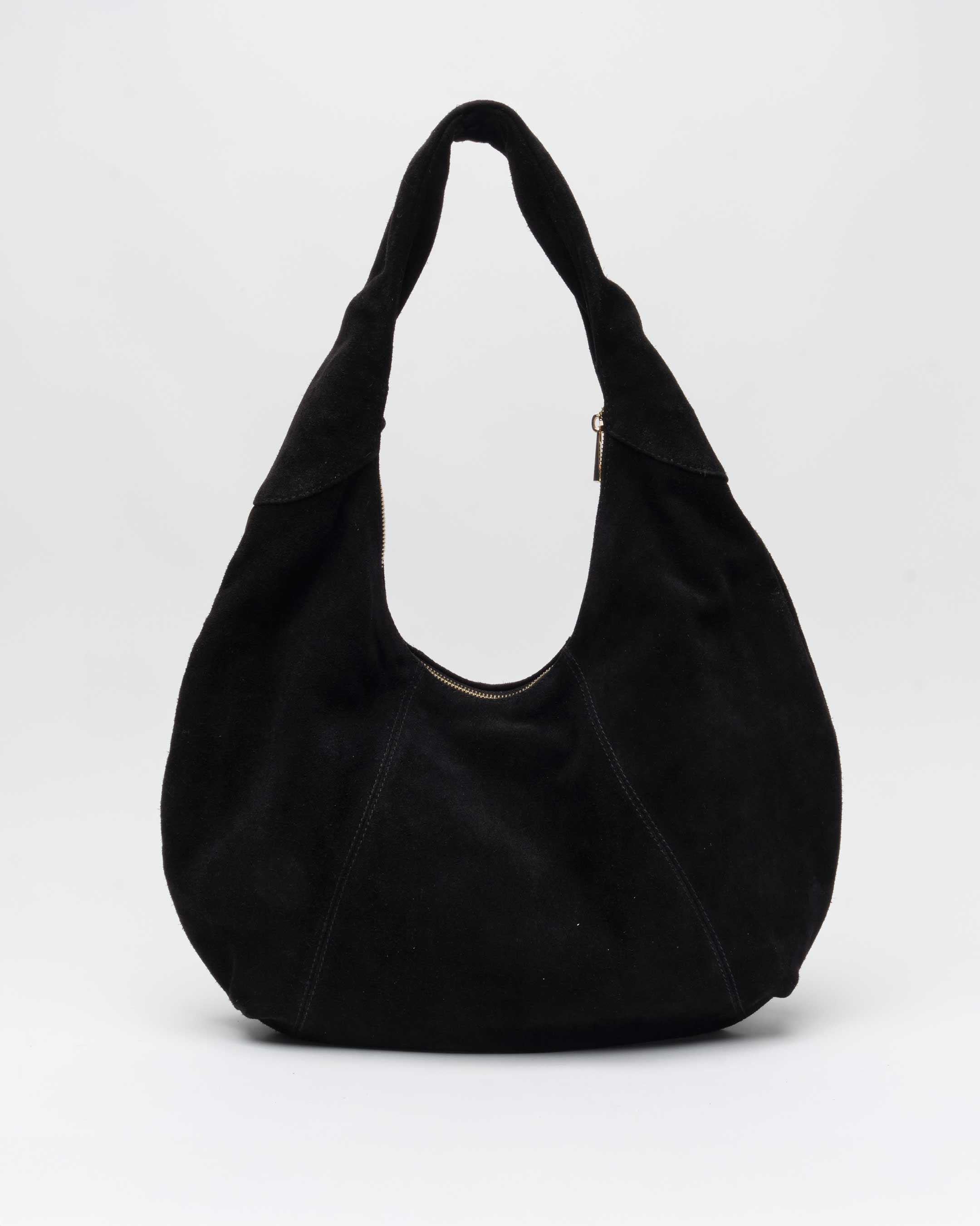 Gabi suede fringe | black w. gold