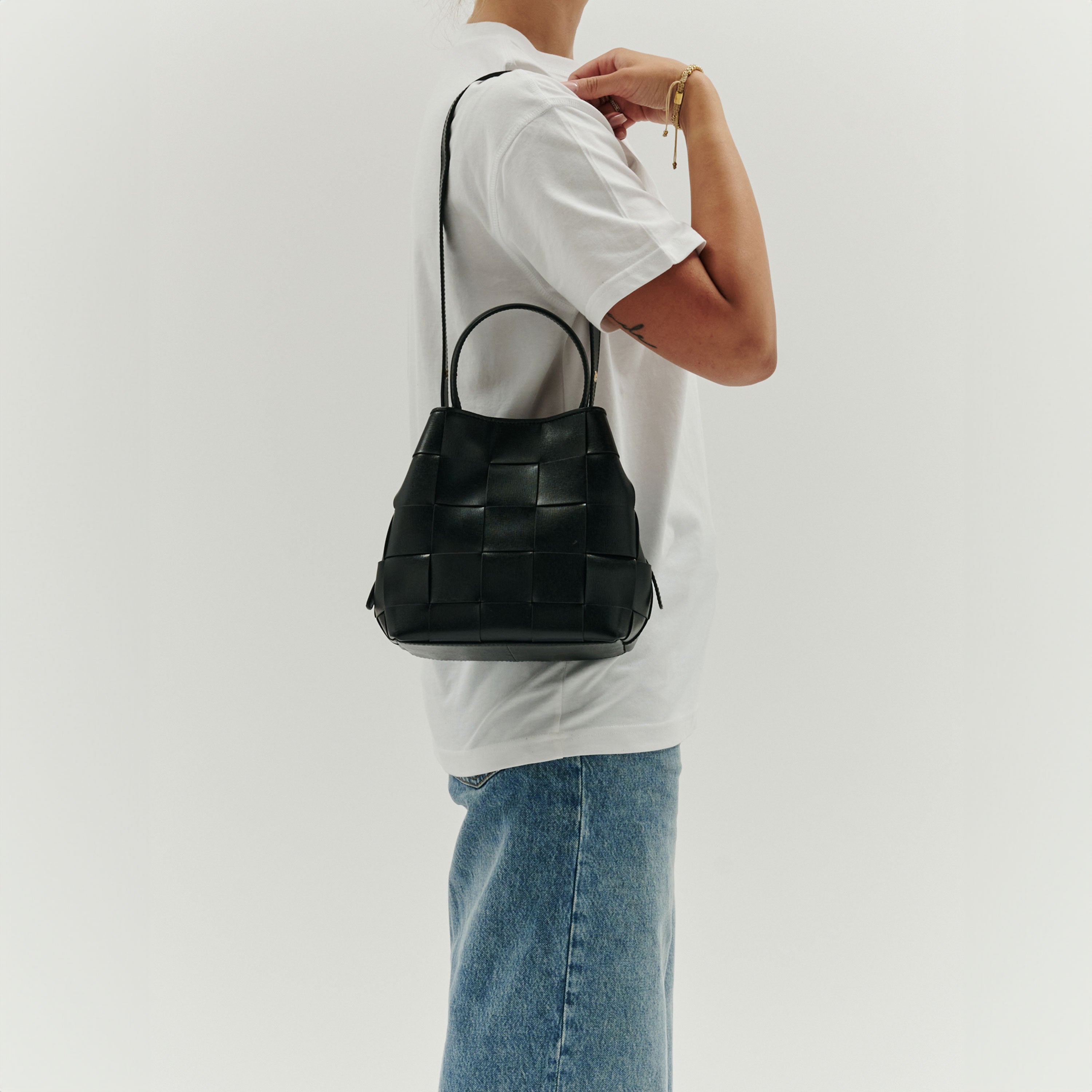 Small Chiara Braided Florence | black w. gold