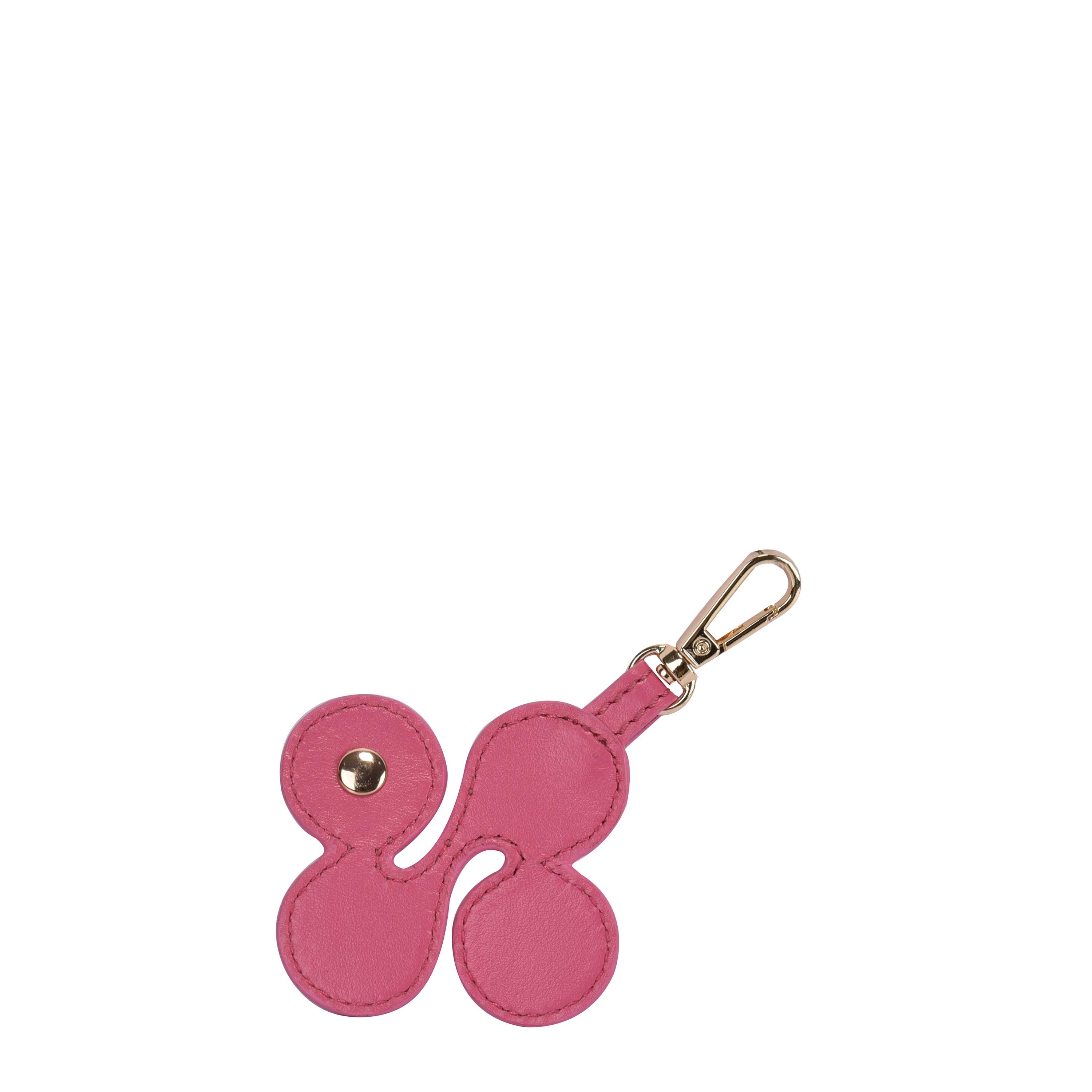 Logo rivet bagcharm silky pink w. gold