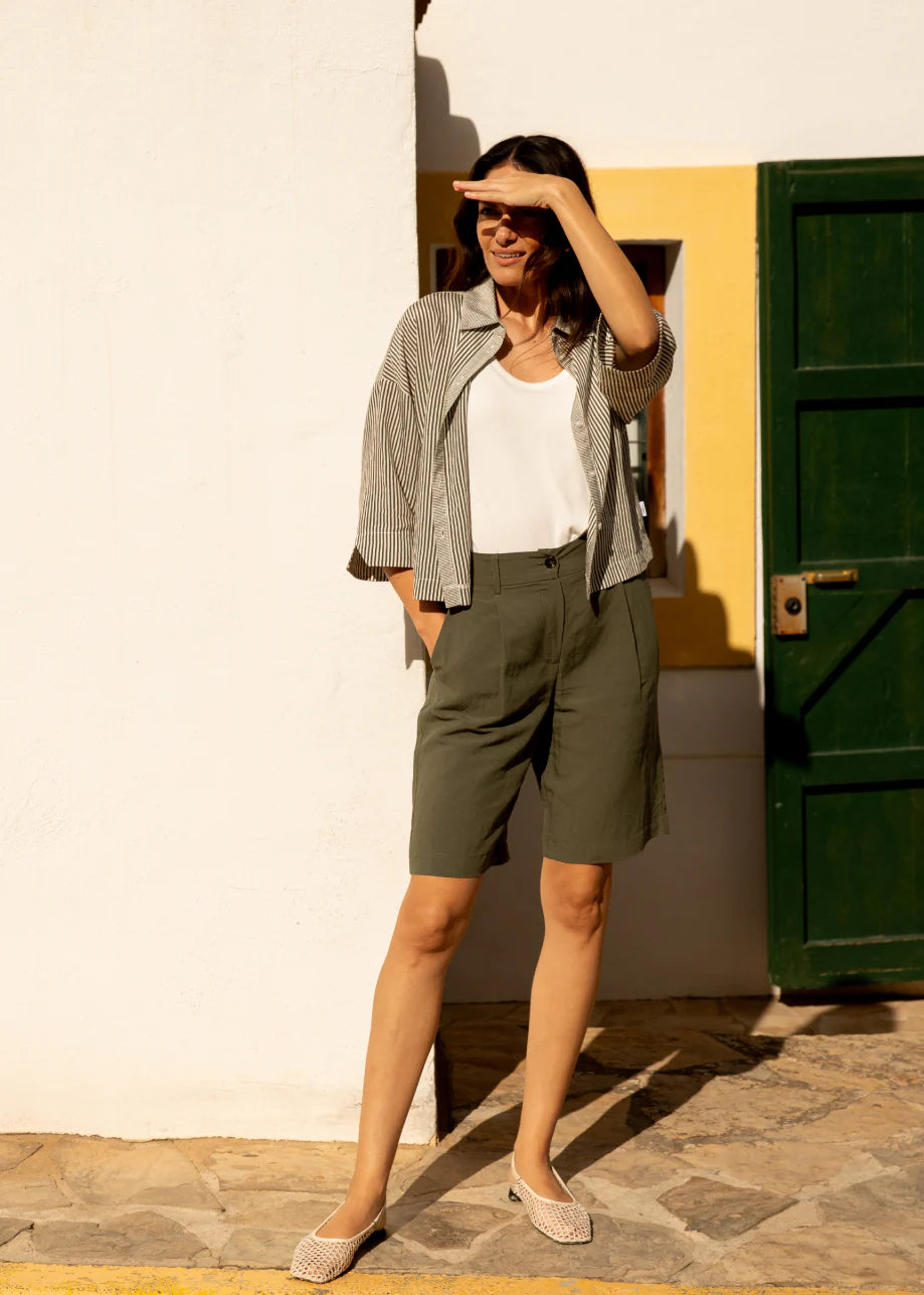 Salita blouse | Egret olivine