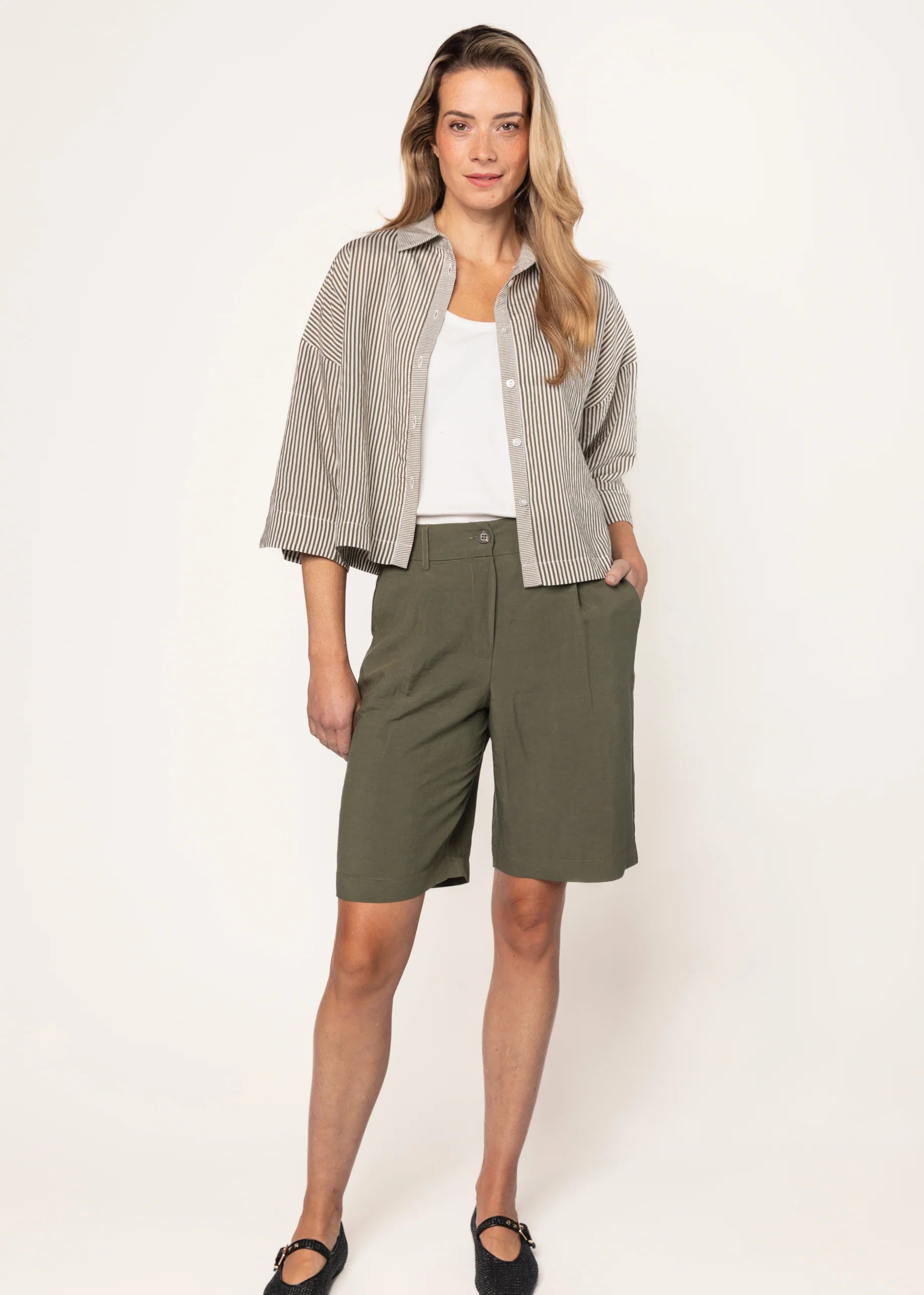 Salita blouse | Egret olivine
