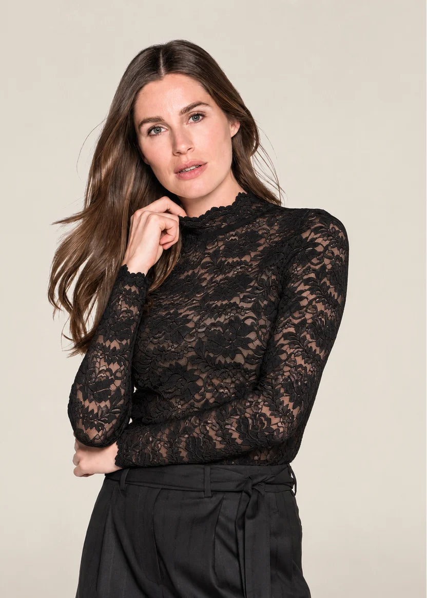 Jeanne lace top | black