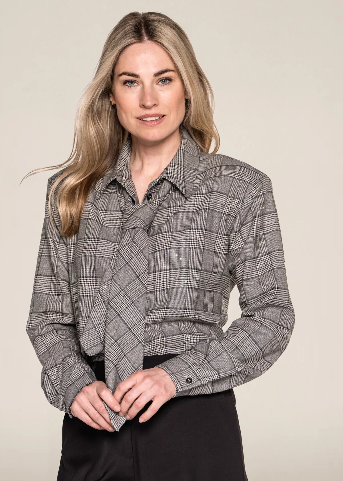Kitty check blouse