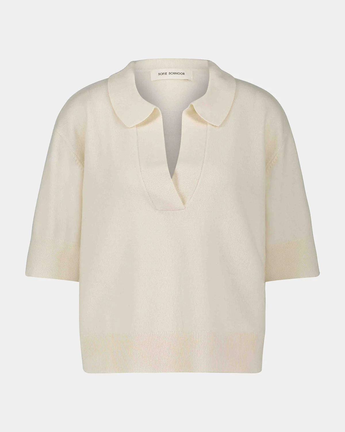 AMALY knitted merino polo | off white