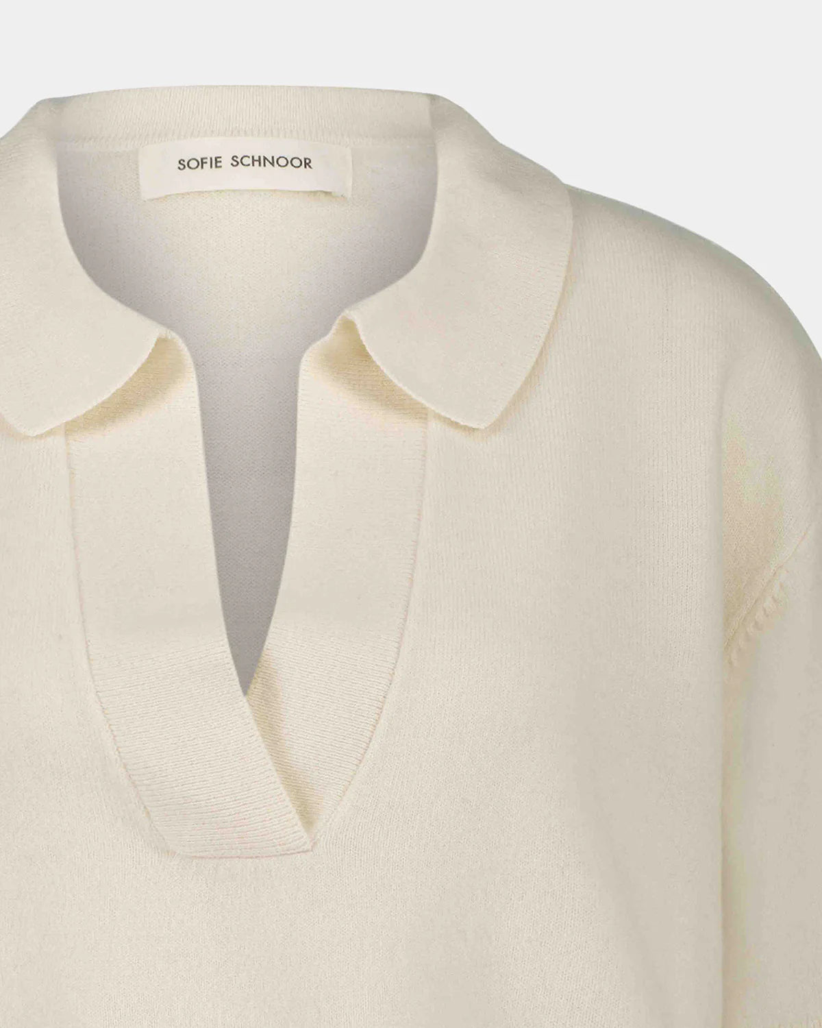AMALY knitted merino polo | off white