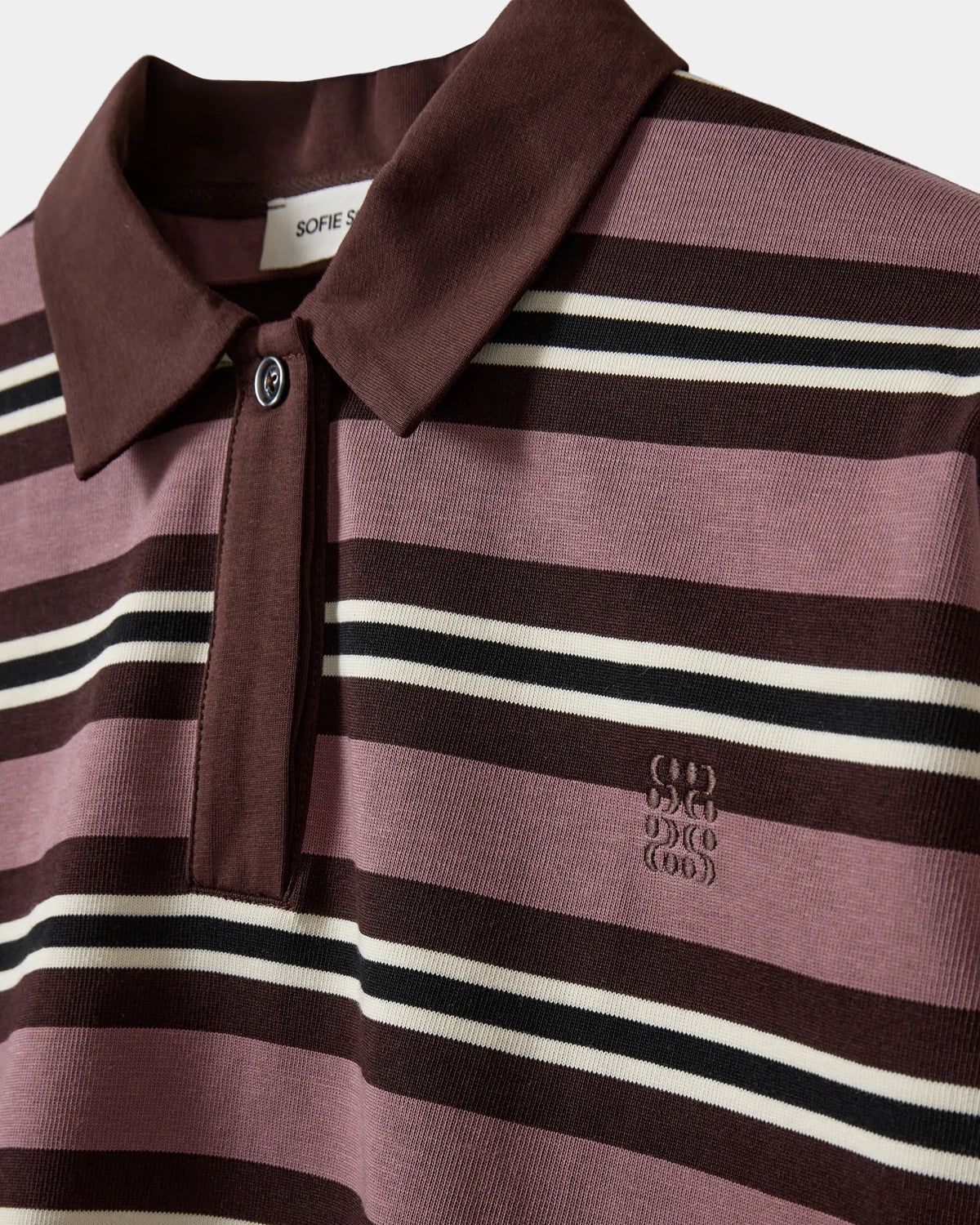 PRIASW Striped Polo I Dark plum