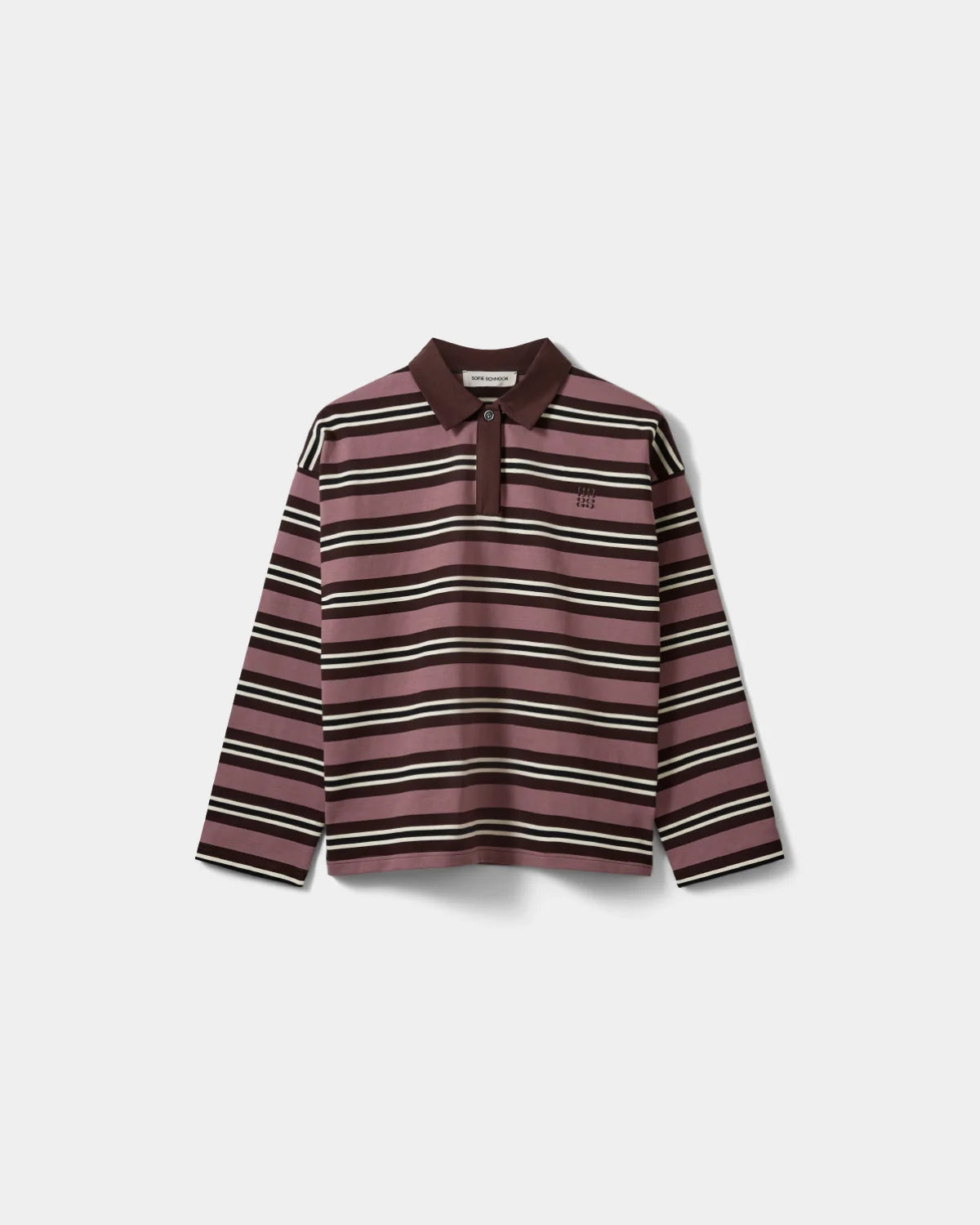 PRIASW Striped Polo I Dark plum