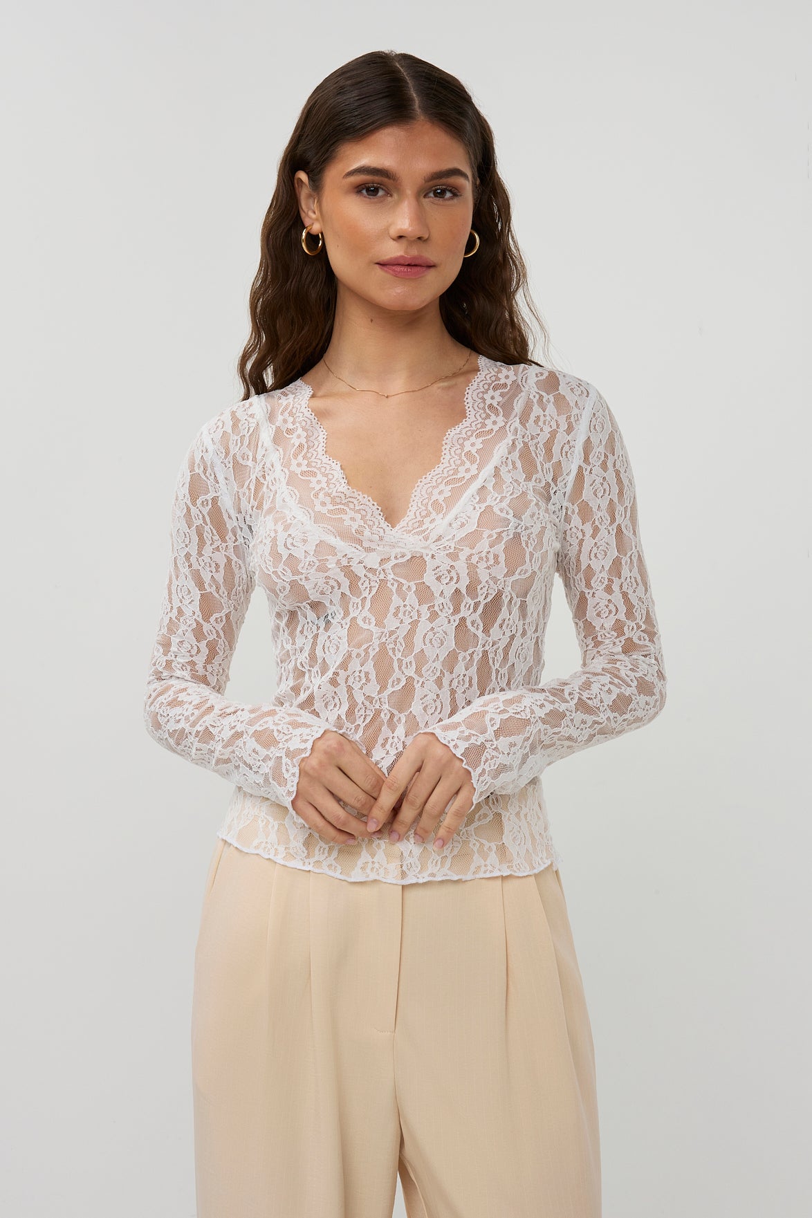 Gemma lace top | white