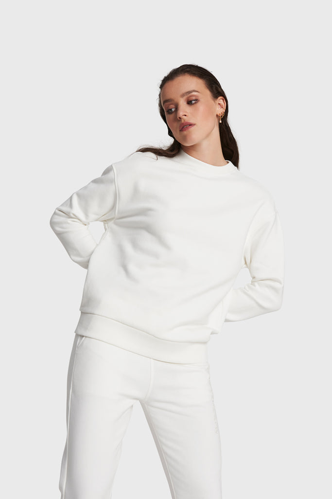 Embroidered Sweater - soft white