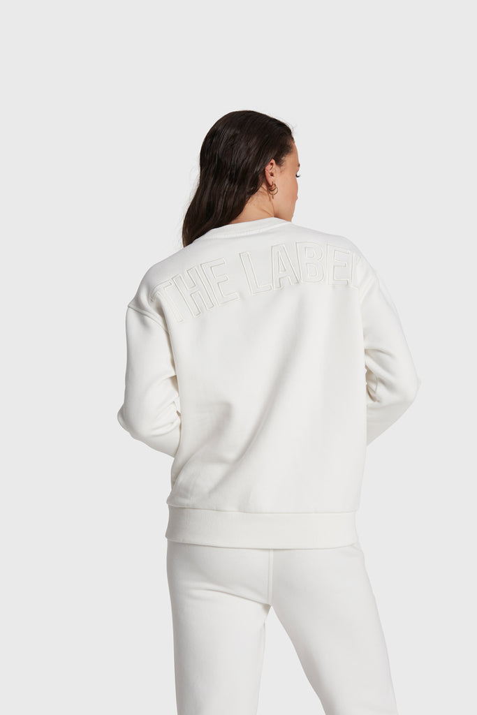 Embroidered Sweater - soft white