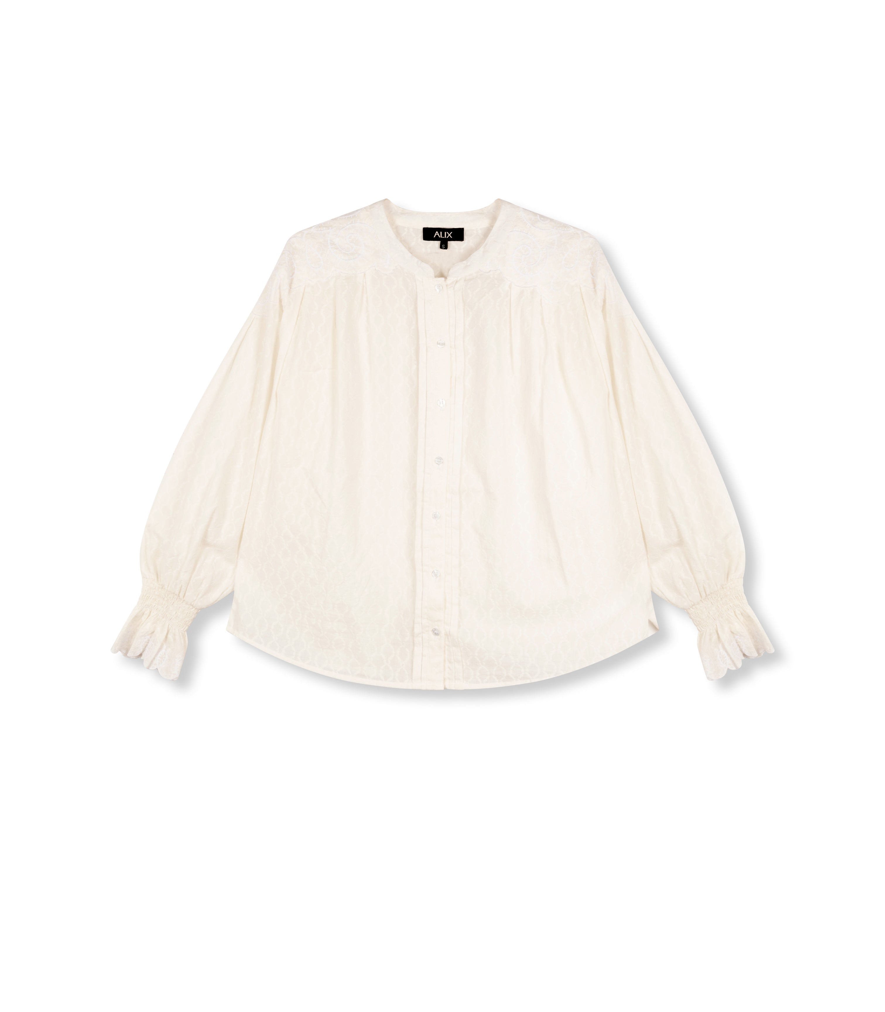 Structure Broderie blouse - soft white