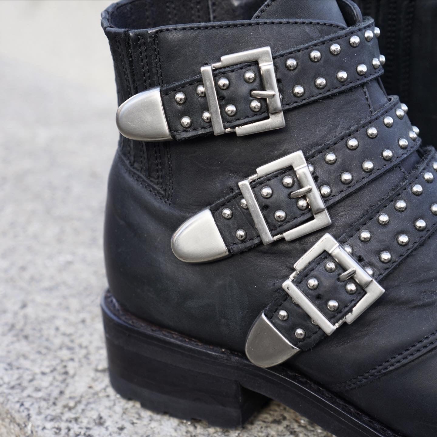 Biker boots with buckles best sale and straps