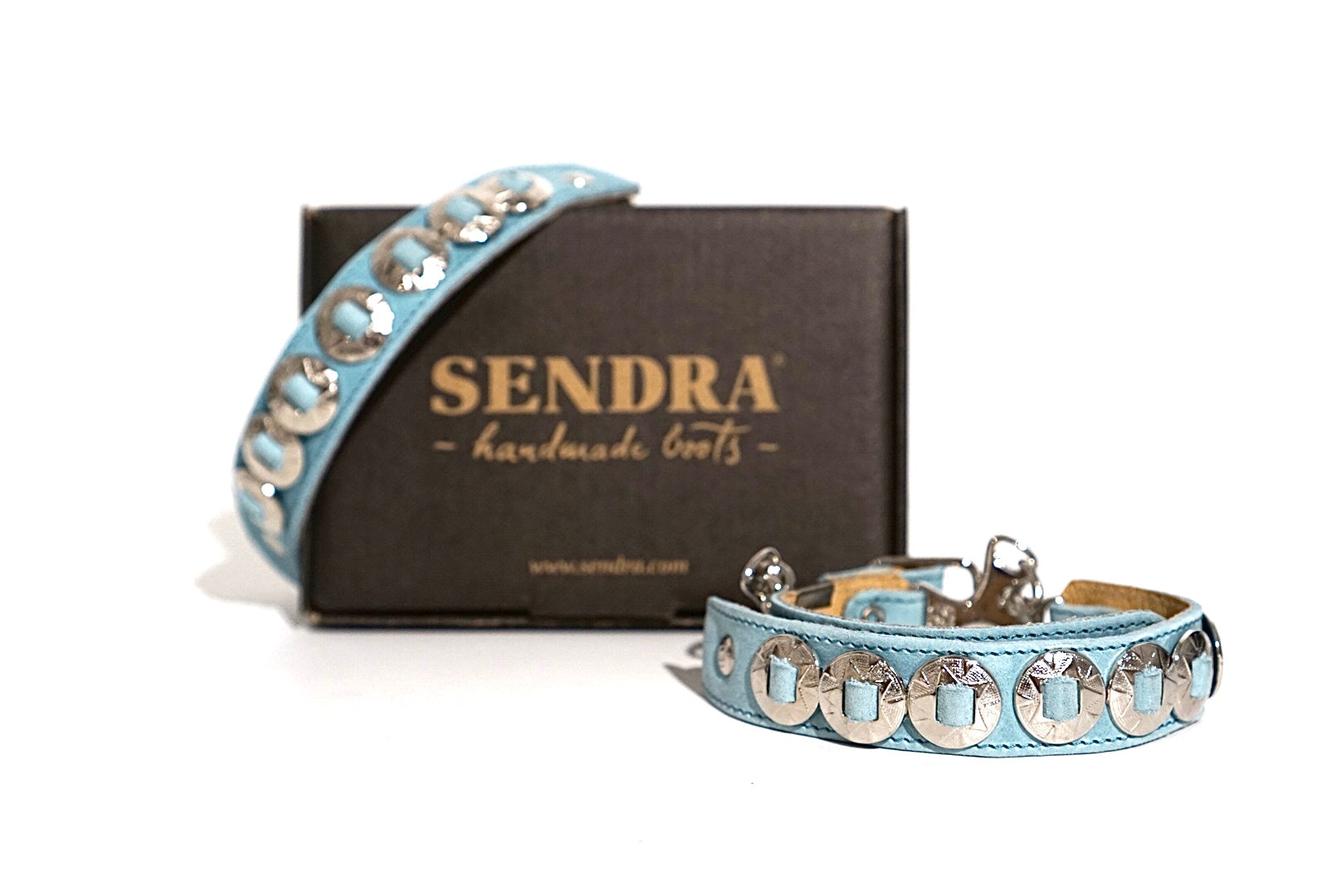 Sendra sporen - licht turquoise met zilveren rondjes/sterren