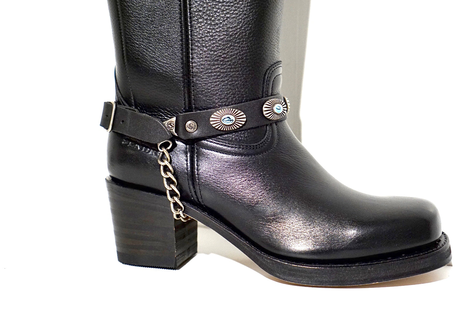 Sendra spurs - black with turquoise accents