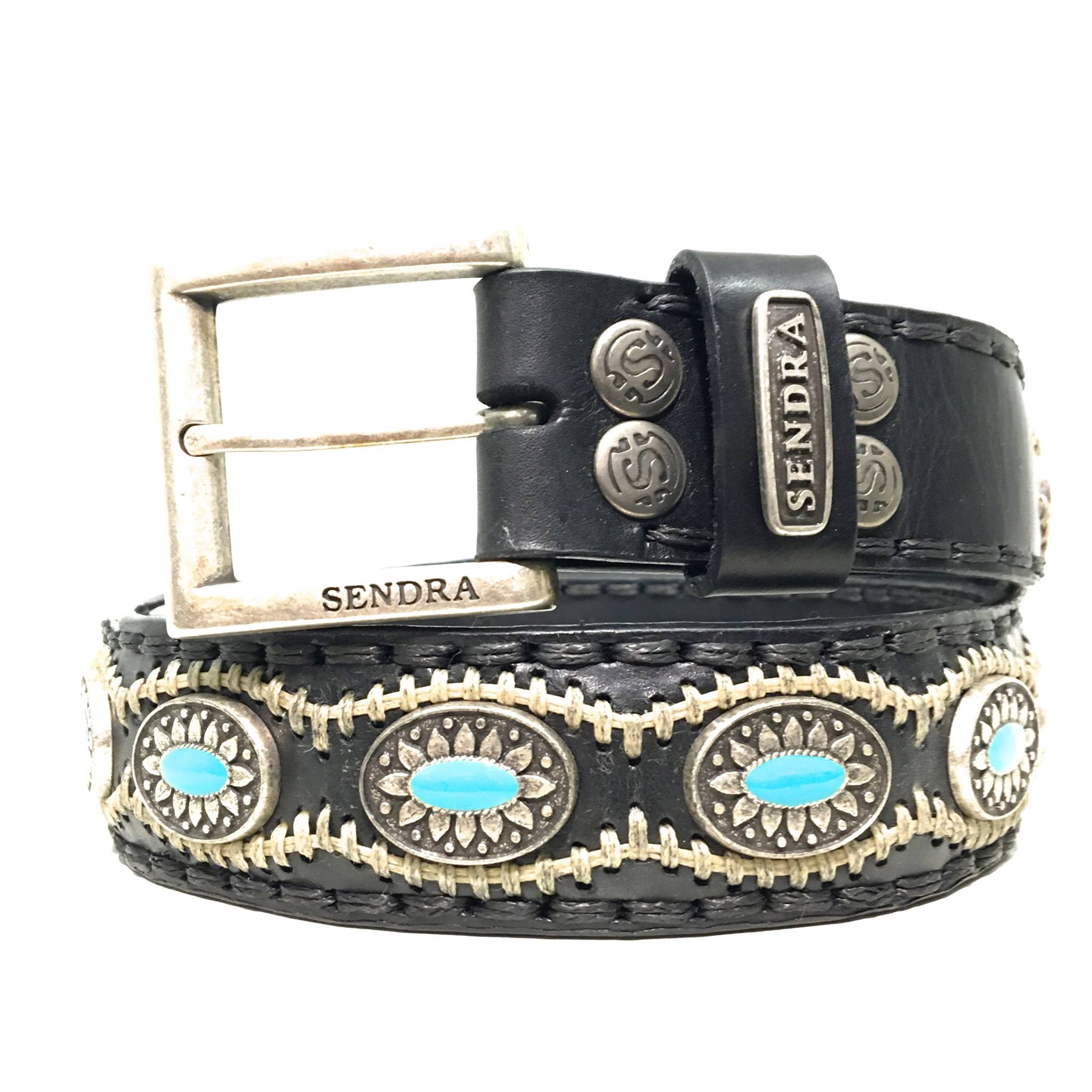 Sendra belt - Turquoise stones black