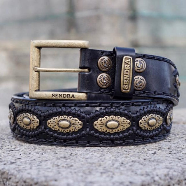 Sendra belt - 7606 black/black gold