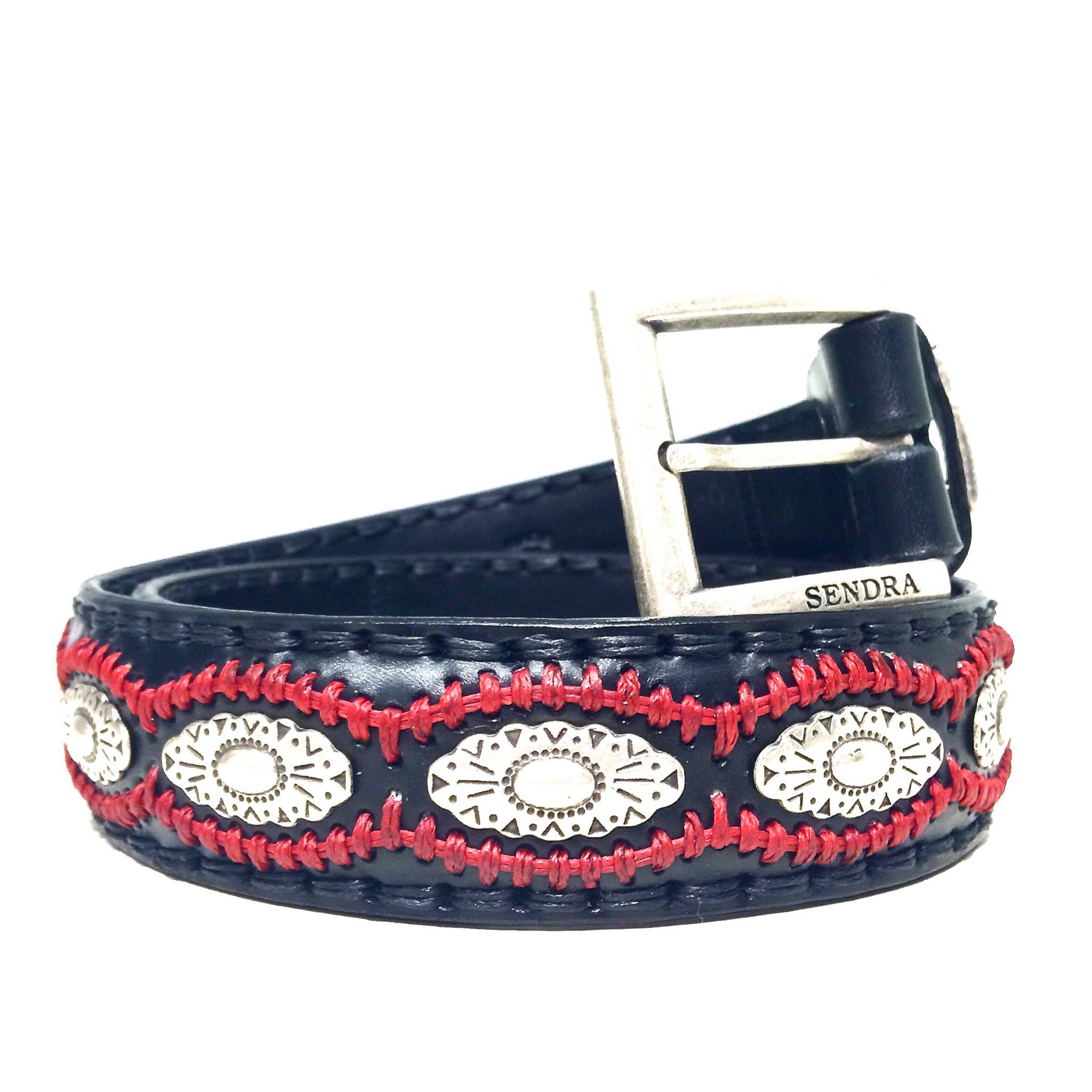 Sendra belt - 7606 black/red stitching