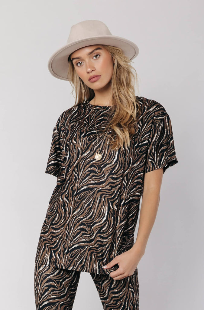CR Tiger Peached loose fit top