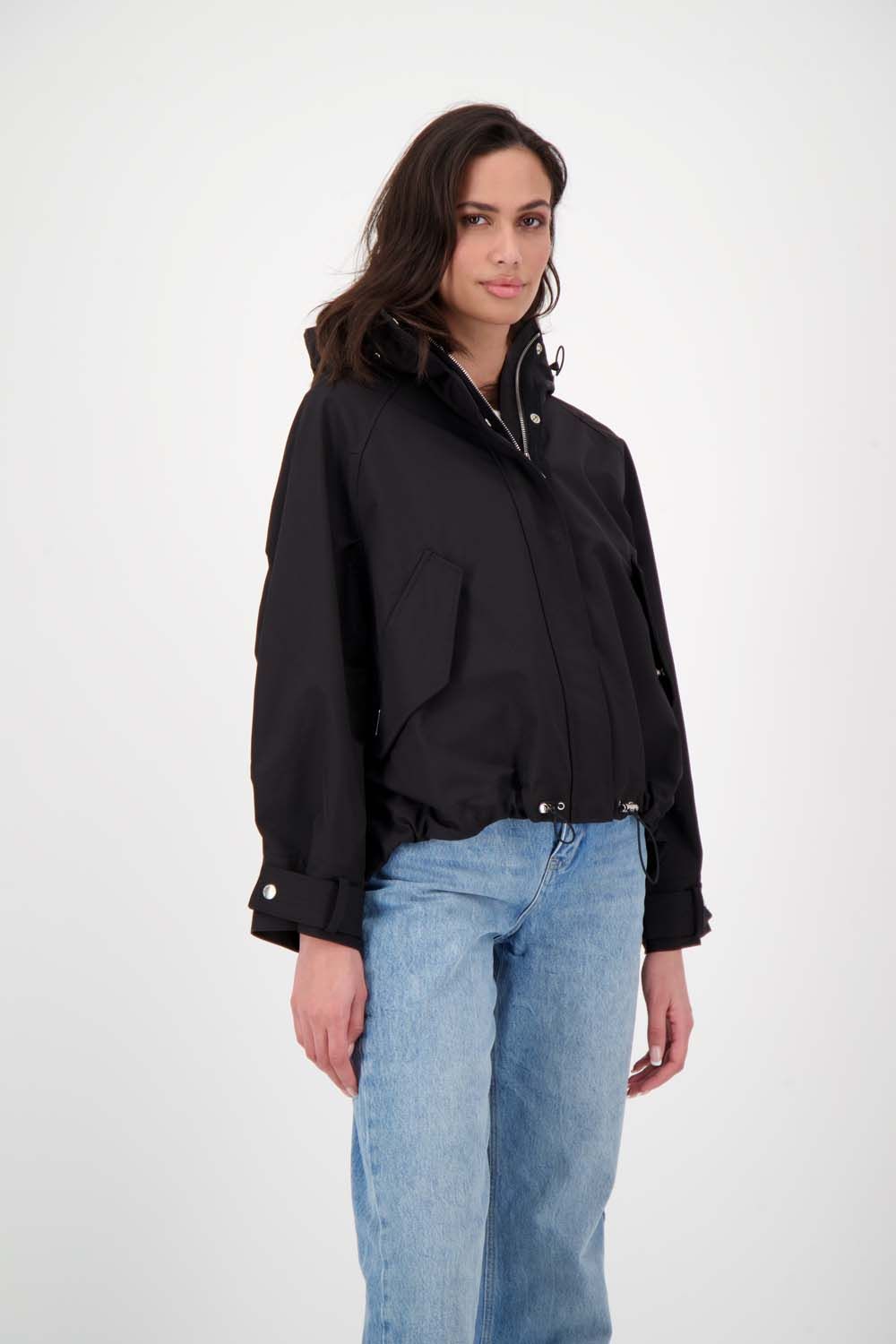 Soft shell oversized jacket - black