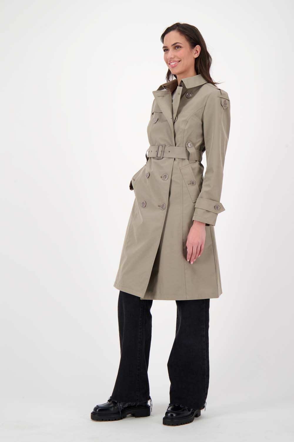 Soft shell trench coat - brindle 