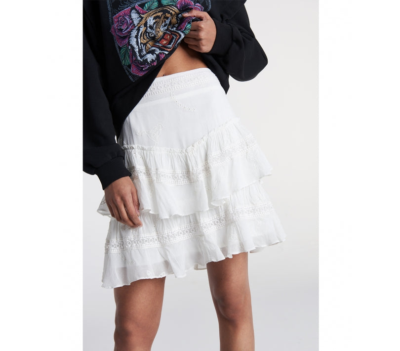 Embroidery chiffon skirt