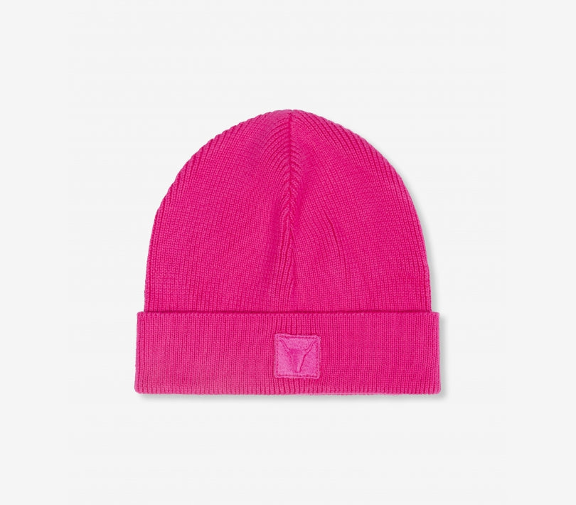 Knitted beanie - bright pink