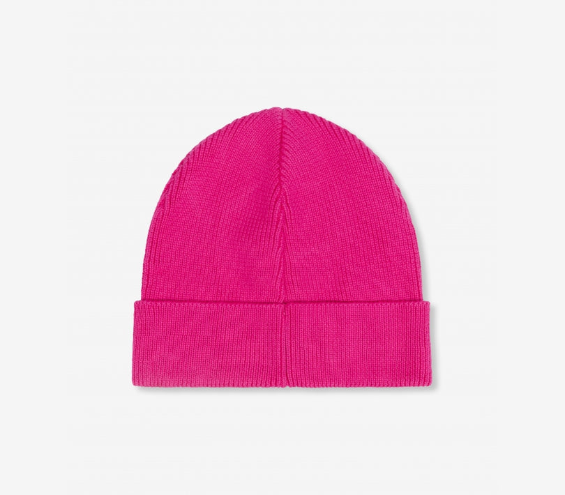 Knitted beanie - bright pink