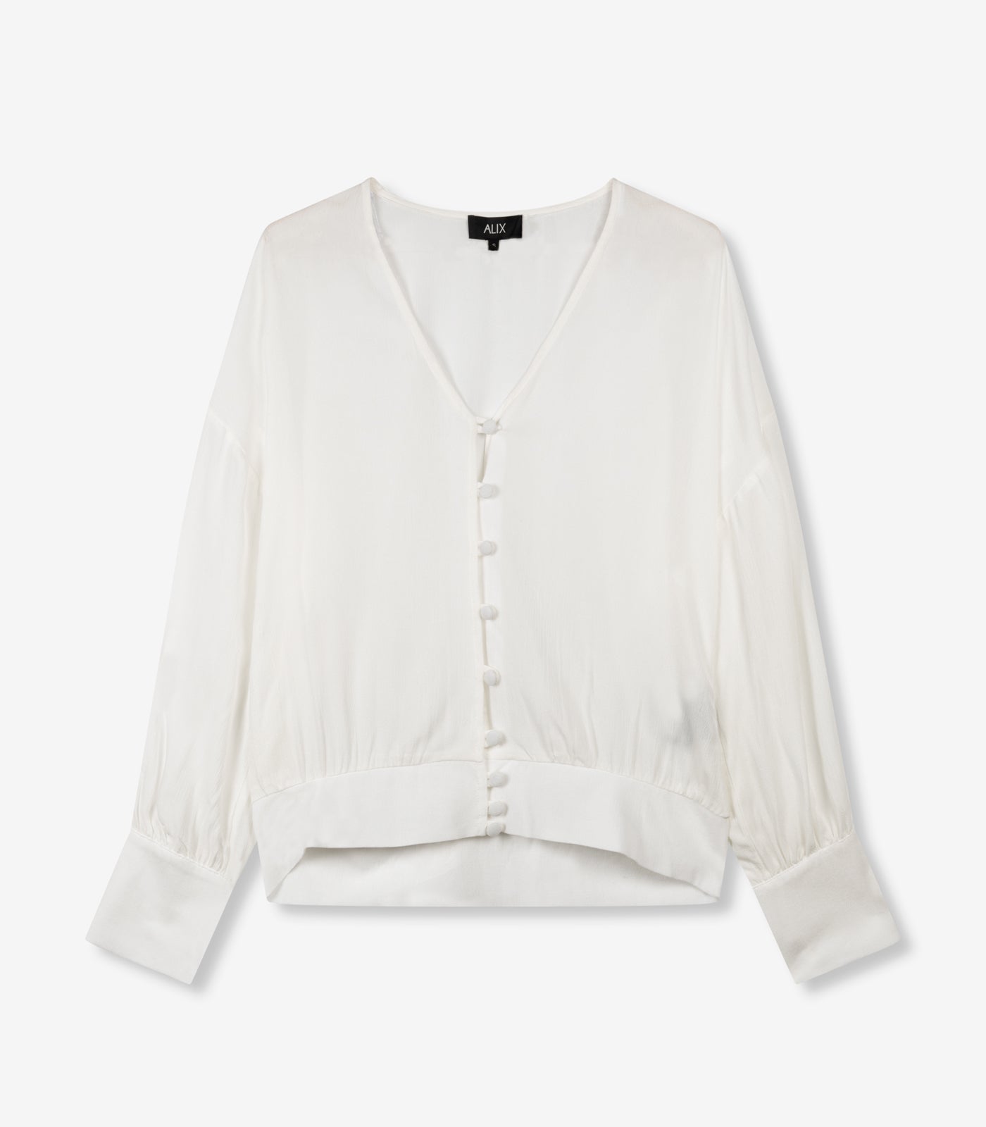 Cropped button blouse - soft white