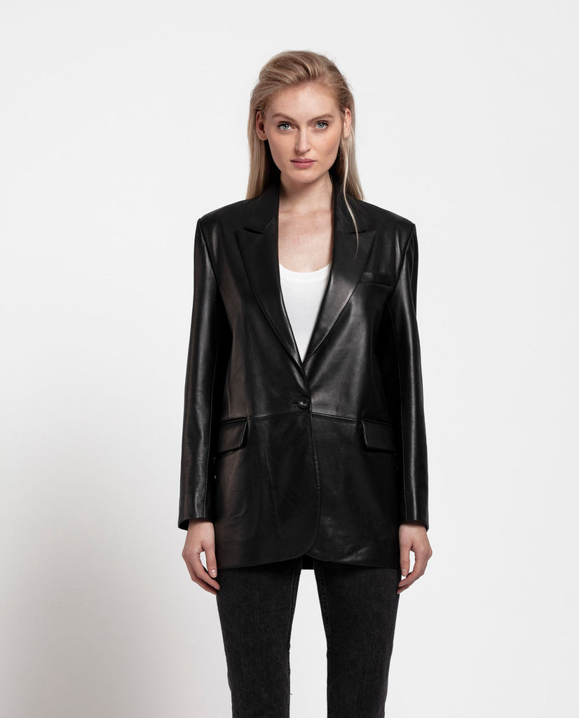 Jane leather oversized blazer