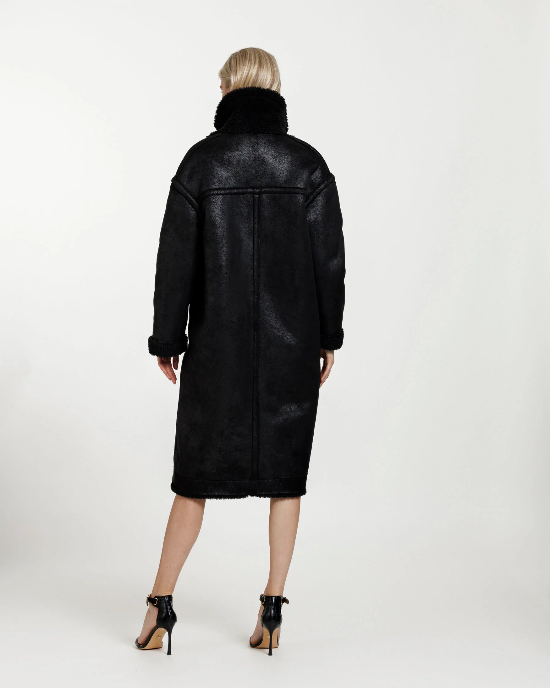 Monica reversible coat - black