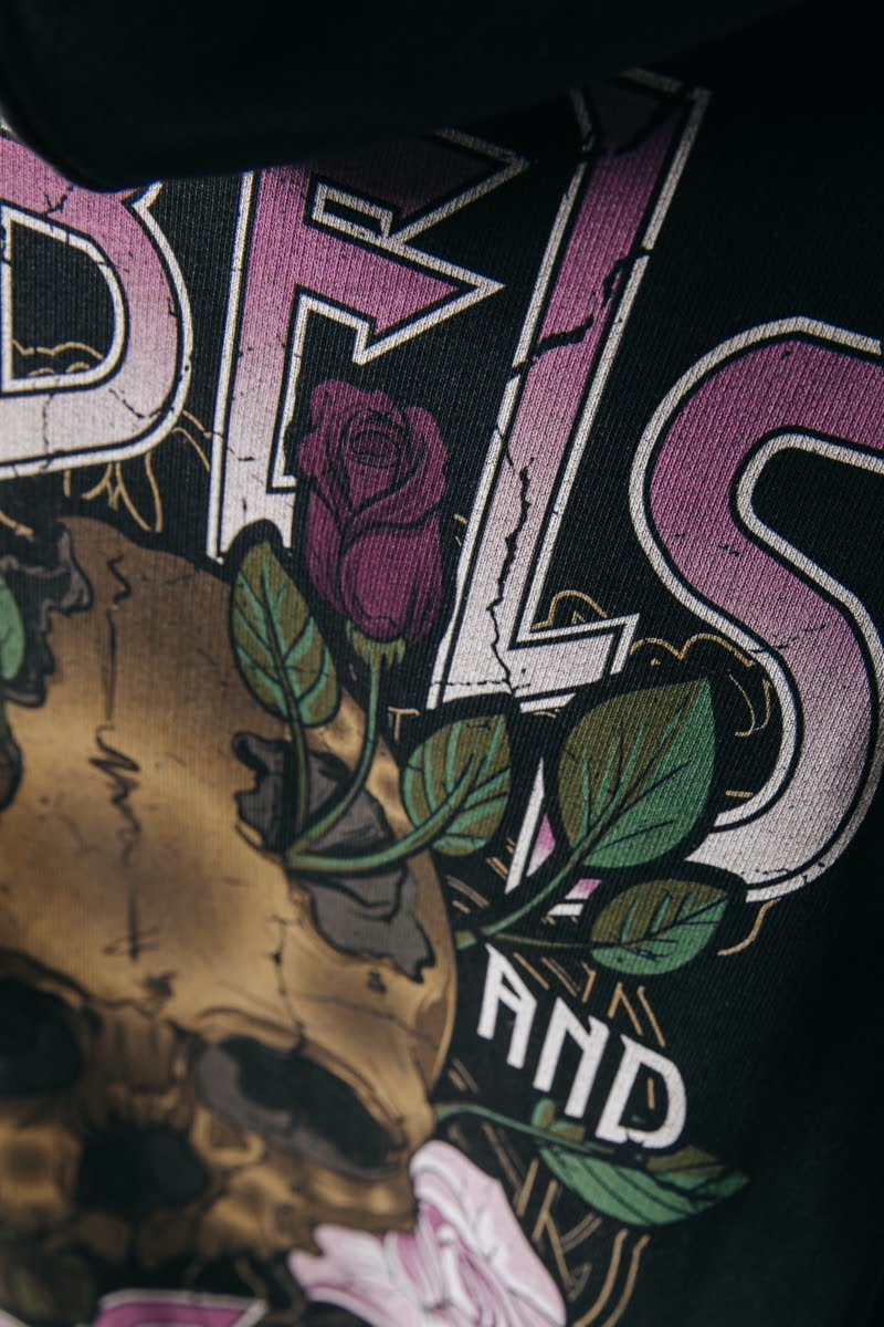 Rebels & Roses hoodie - black