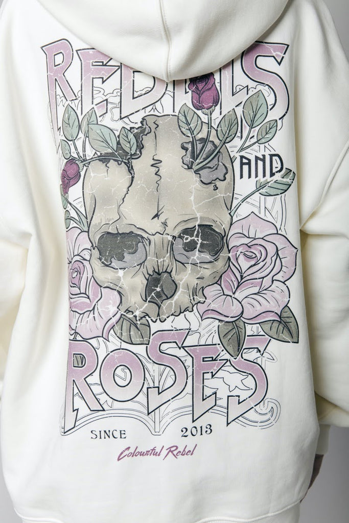 CR Rebels & Roses hoodie - off white