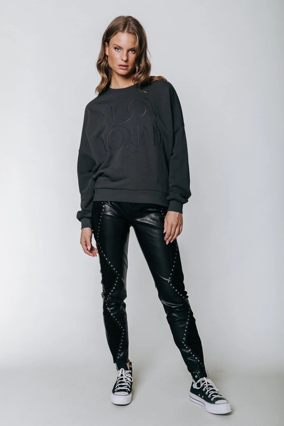 Chloe Studs vegan leather pants