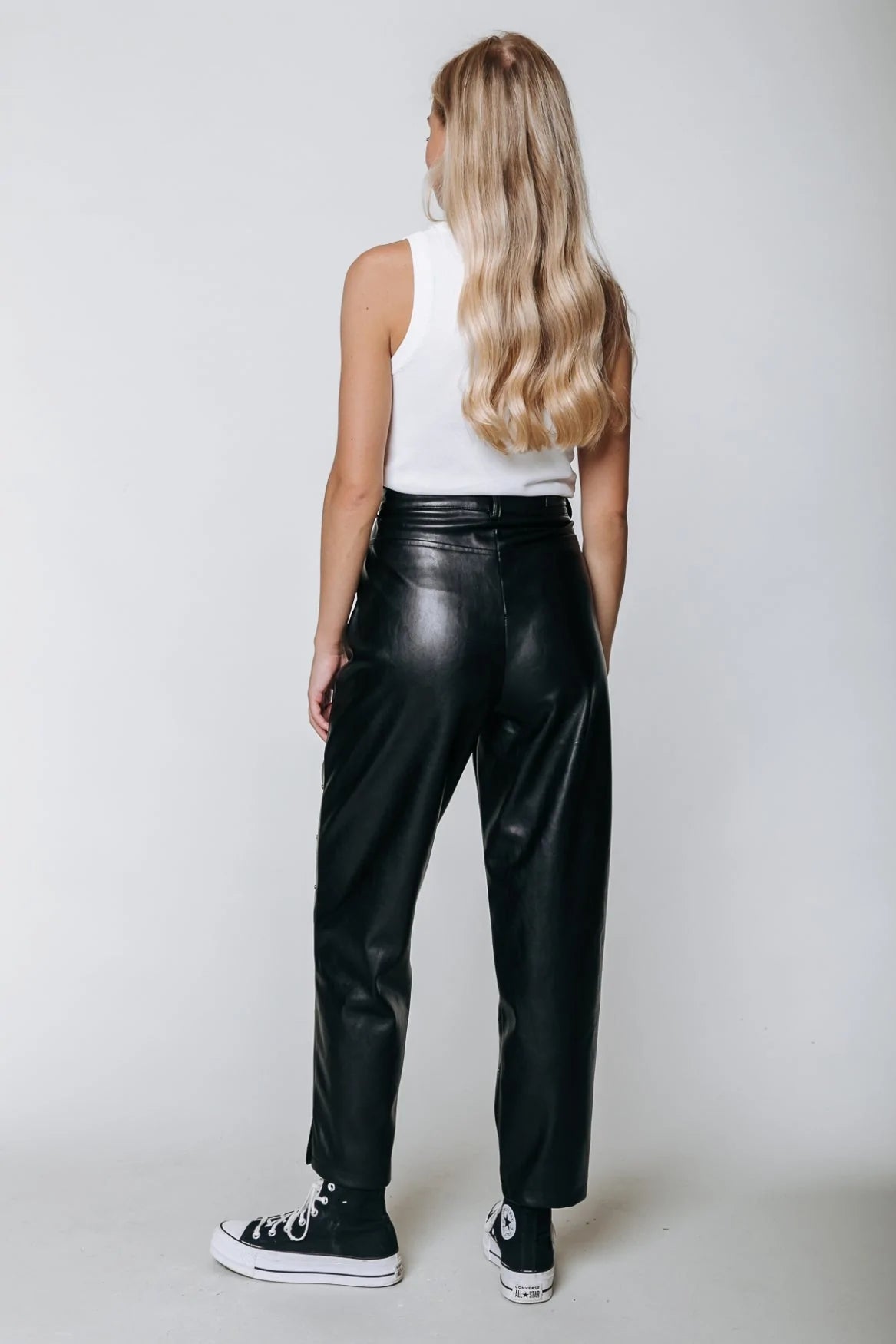 CR Kristel Studs Vegan Leather High Waist pants