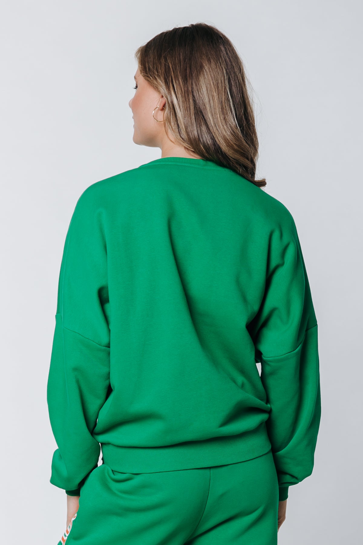 CR Patch dropped shoulder sweater - green