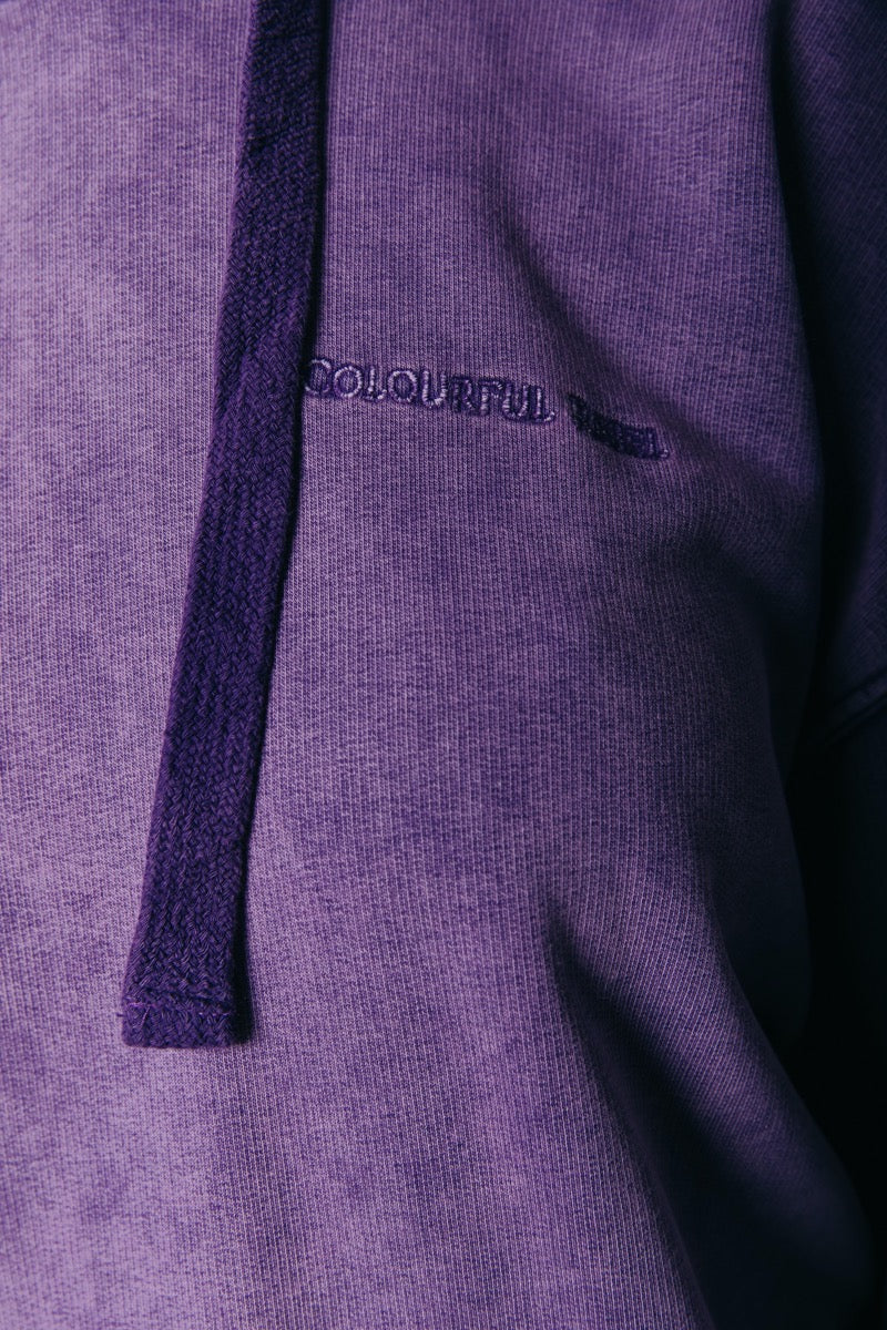 CR Rough acid wash hoodie - medium purple