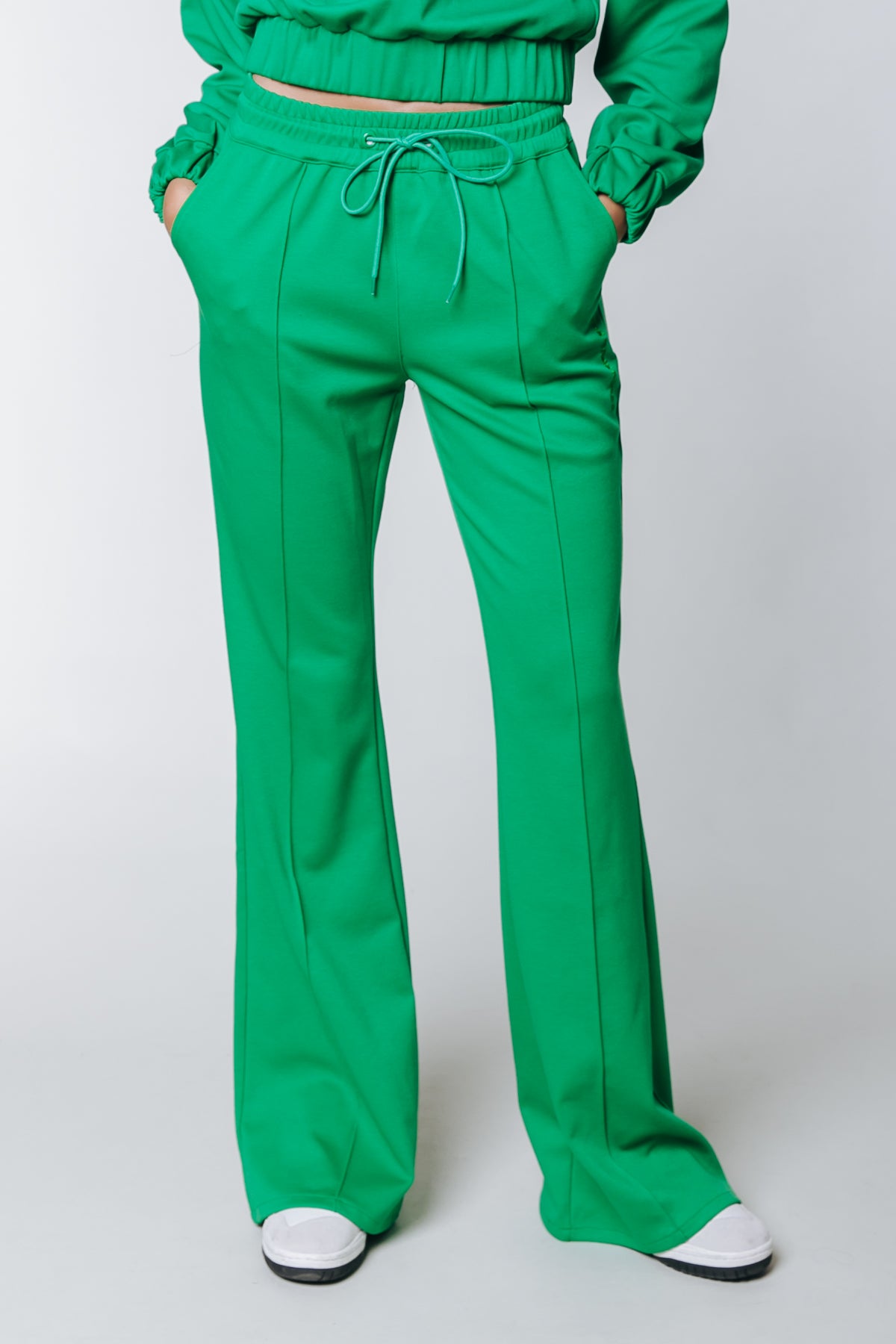 Zaida uni pintuck track pants - green