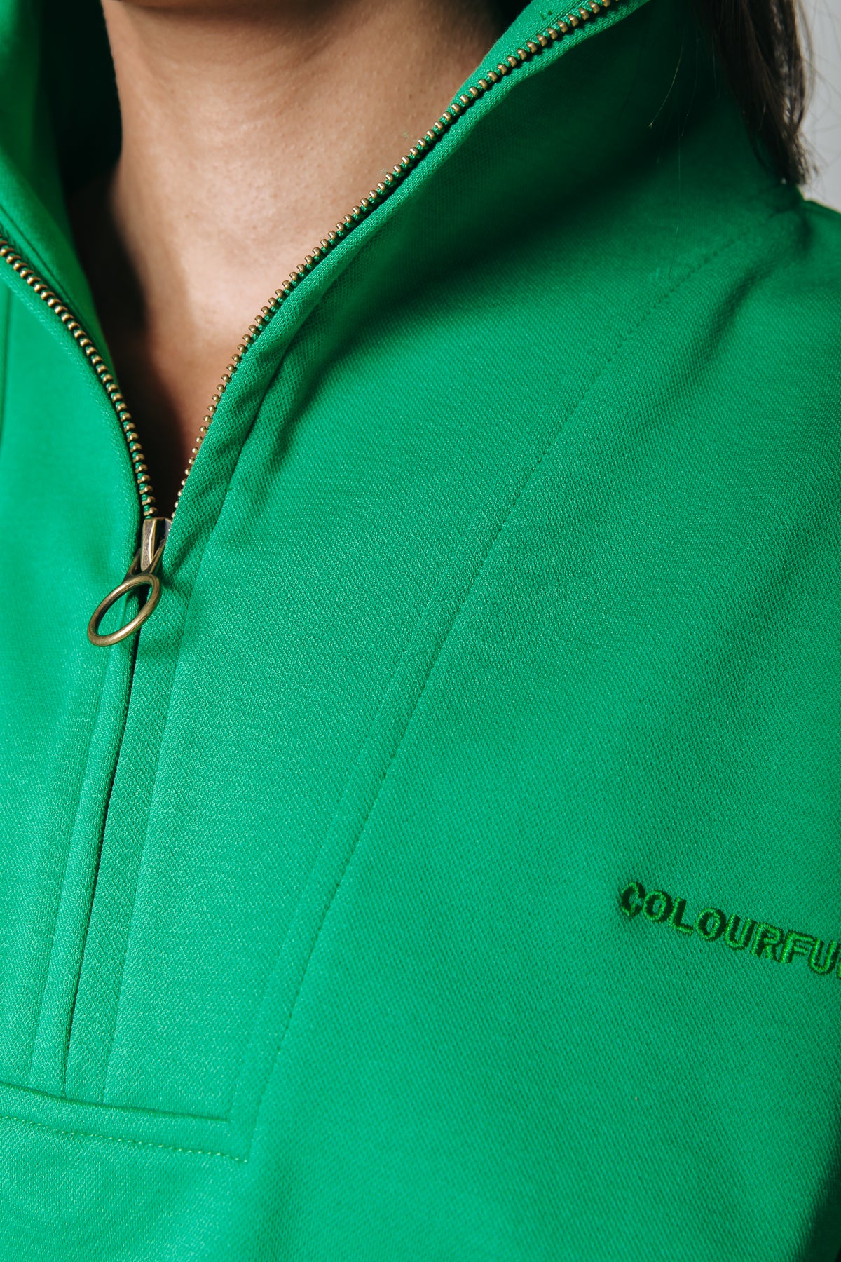 Litzy zipper sweater - green