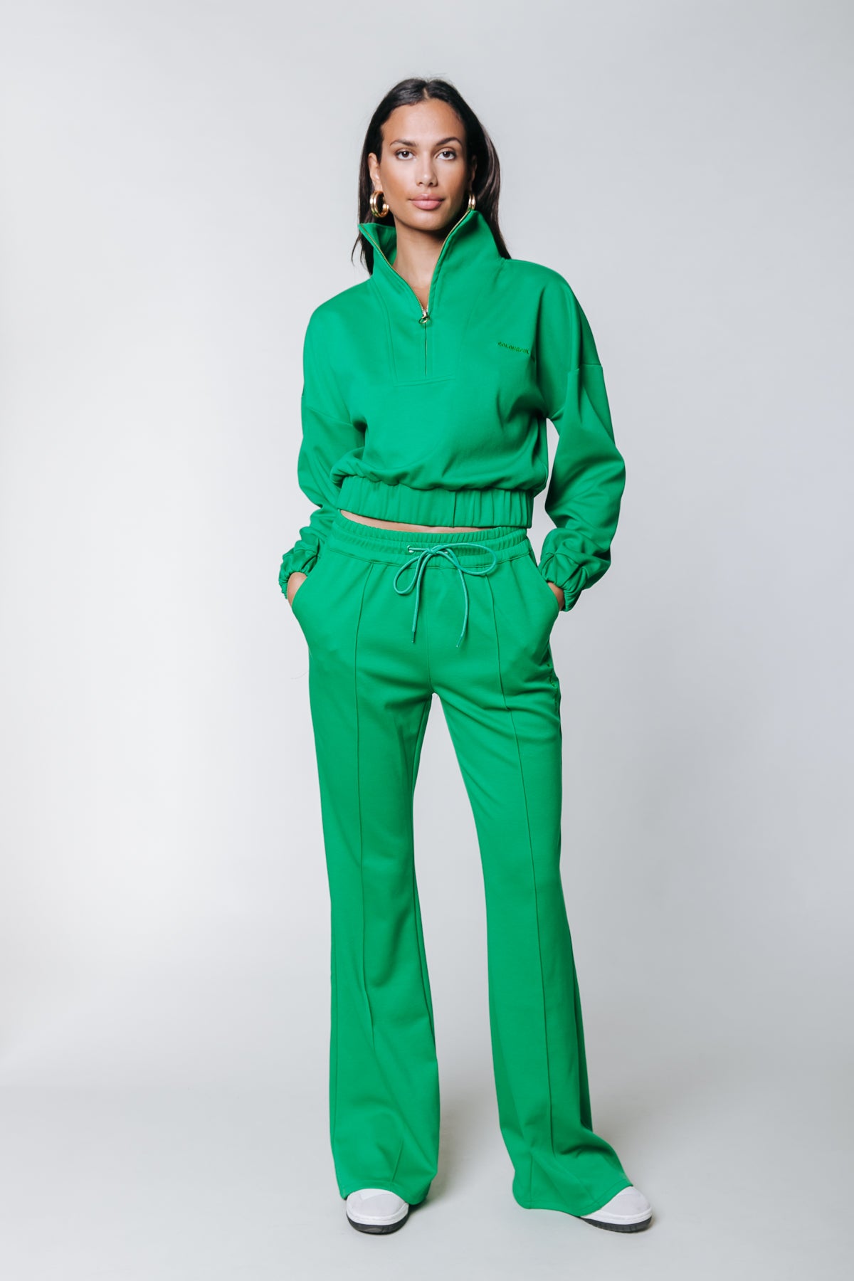 Zaida uni pintuck track pants - green