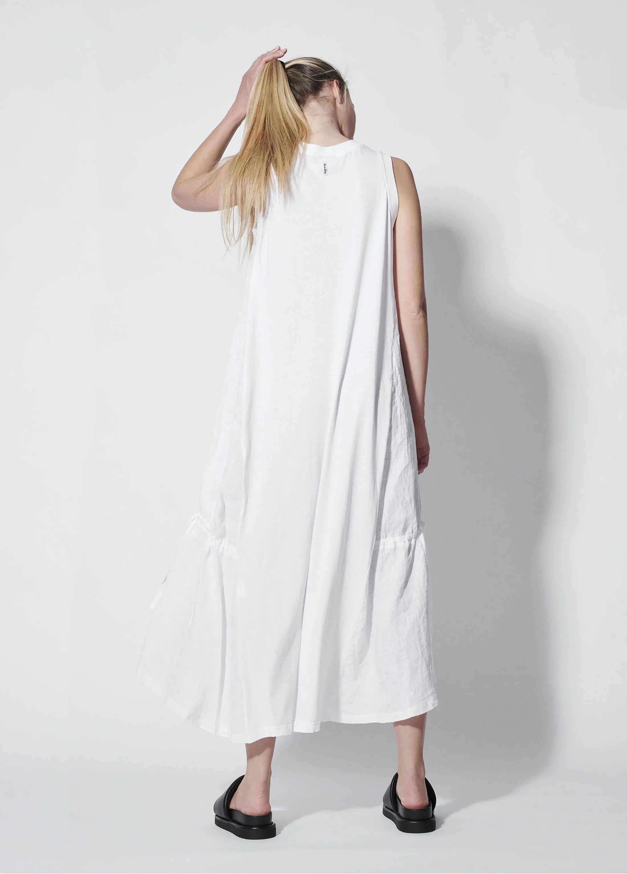 Adjustable long dress - white