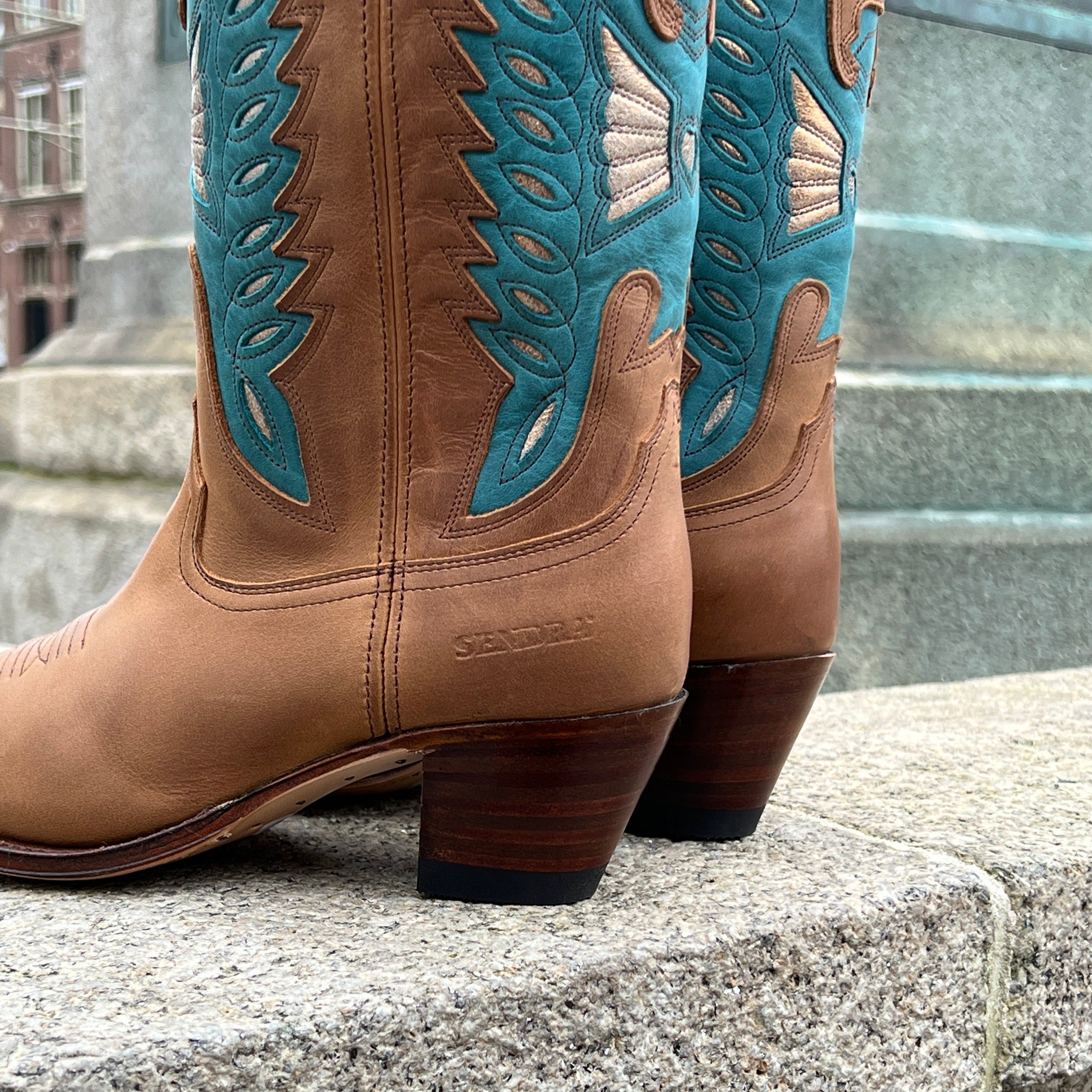 Judy boots - tang/ turquoise