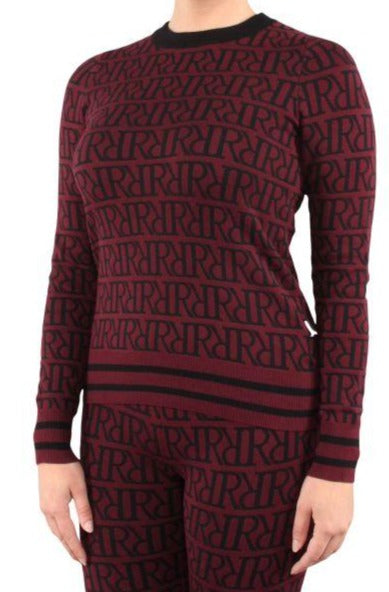 RR Print Sweater - burgundy