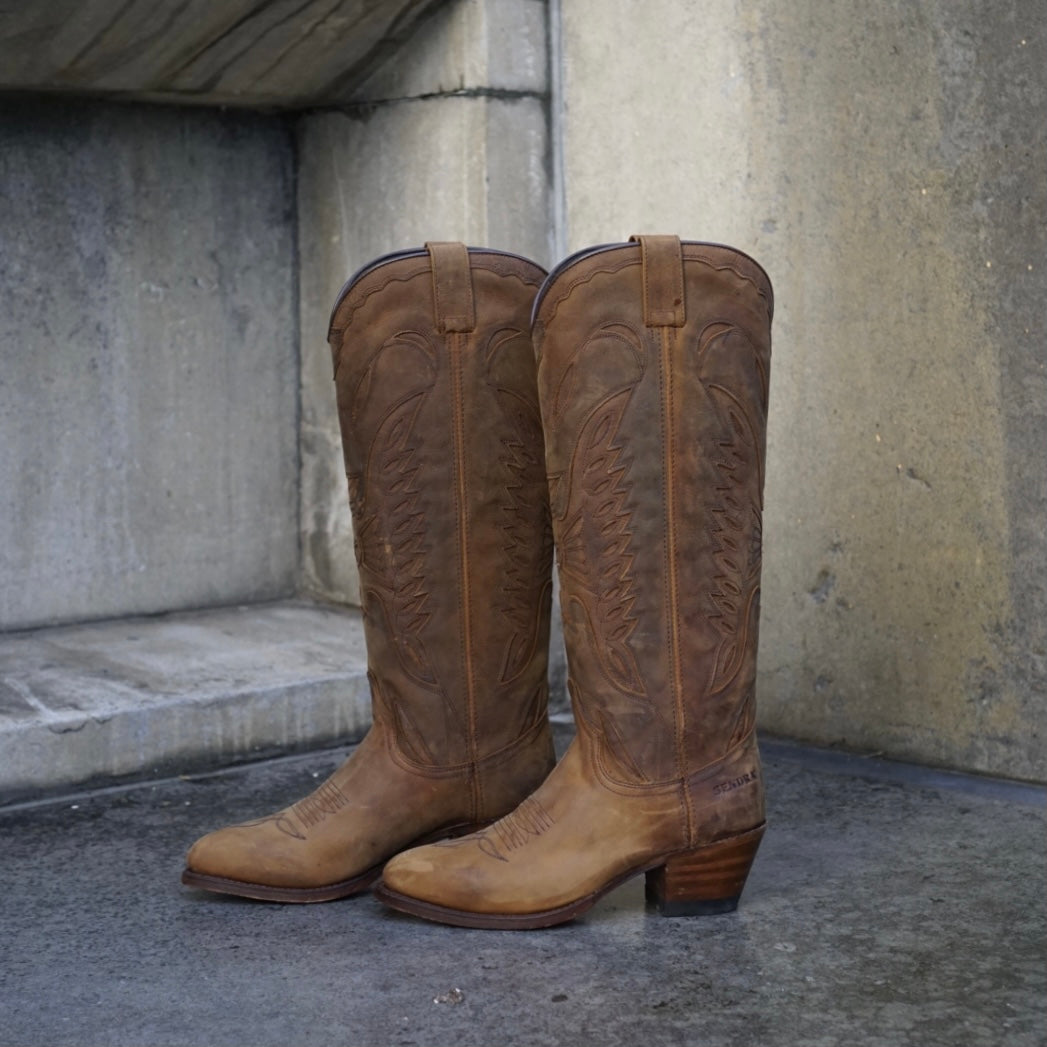 Yankee cowboy boots high - brown